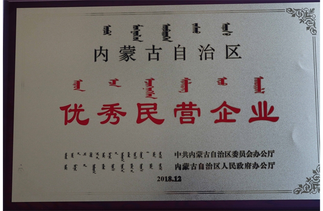 內蒙古自治區(qū)優(yōu)秀民營企業(yè)